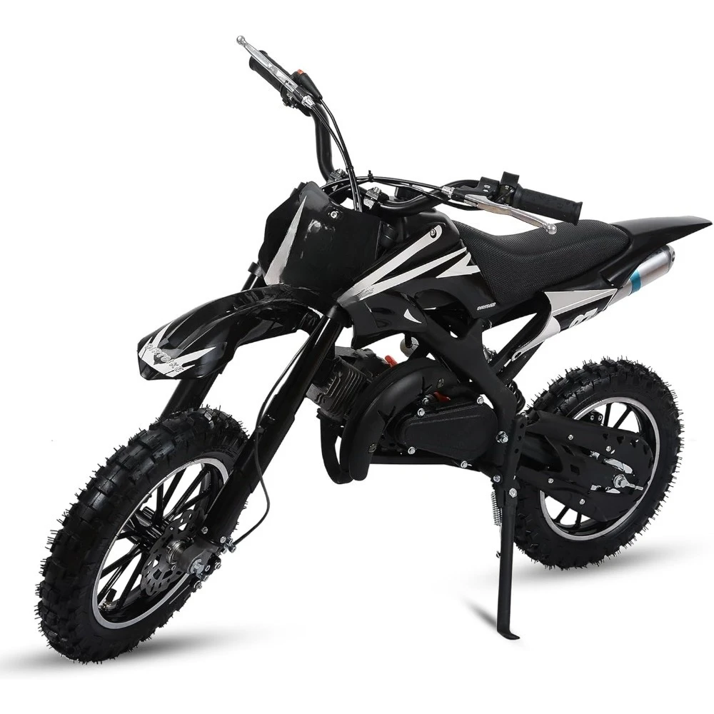 

Dirt Bike - 2 Stroke Motorcycle with Off-Road Tires, Dual Disc Brakes & Shock Absorbers - Beginner Motocross Bike
