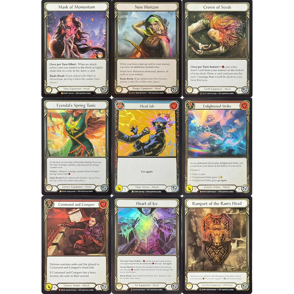 

FAB Reglar Foil TCG Прокси Игровые карты Heart of Ice Rampart of the Ram's Head Crown of Seeds New Horizon Card of Momentum
