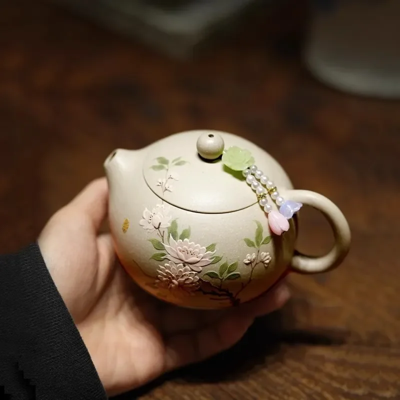 Authentic Yixing Zisha Teapot Raw Ore Baiyu Clay Meixi Shi Design Household Brewing Pot High Quality Tea Set for Gongfu