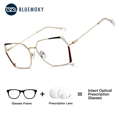 BLUEMOKY Metal Butterfly Prescription Glasses For Women Blue Light Blocking Photochromic Lenses Myopia And Screen Use