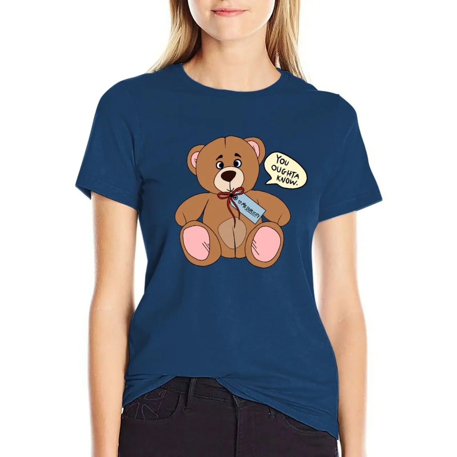 

Cross Eyed Bear T-Shirt funnys plus size tops womans clothing