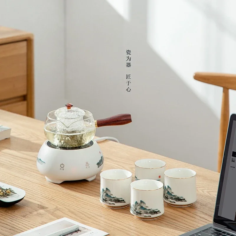 ألف ميل من مجموعة صانع الشاي إبريق الشاي جيانغشان، موقد السيراميك الكهربائي المنزلي الراقية، وعاء صحي صغير لصنع الشاي #2