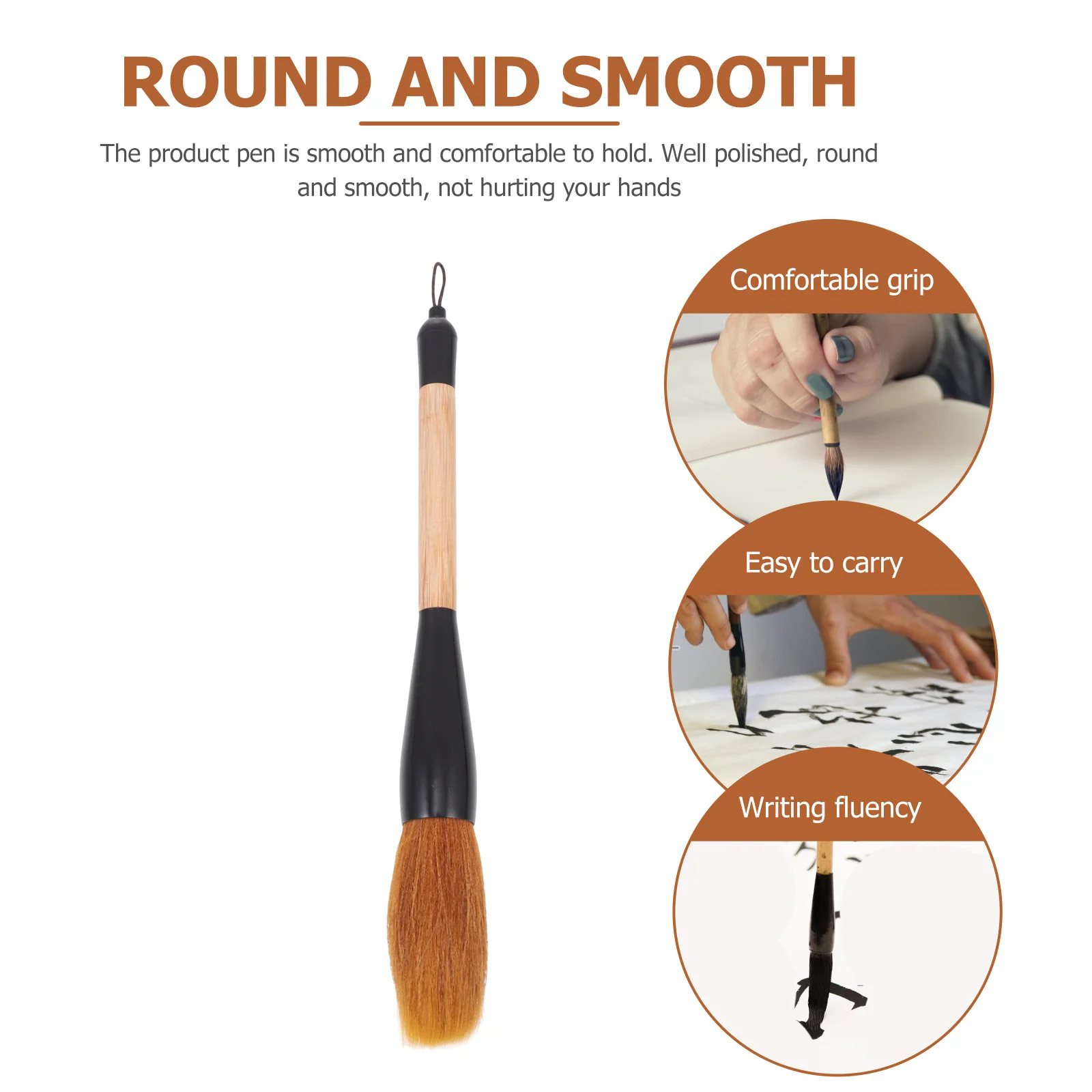 

Large Traditional Chinese Calligraphy Brush Pen Smooth Ink Absorption Comfortable Grip for Painting Writing Calligraphy Art