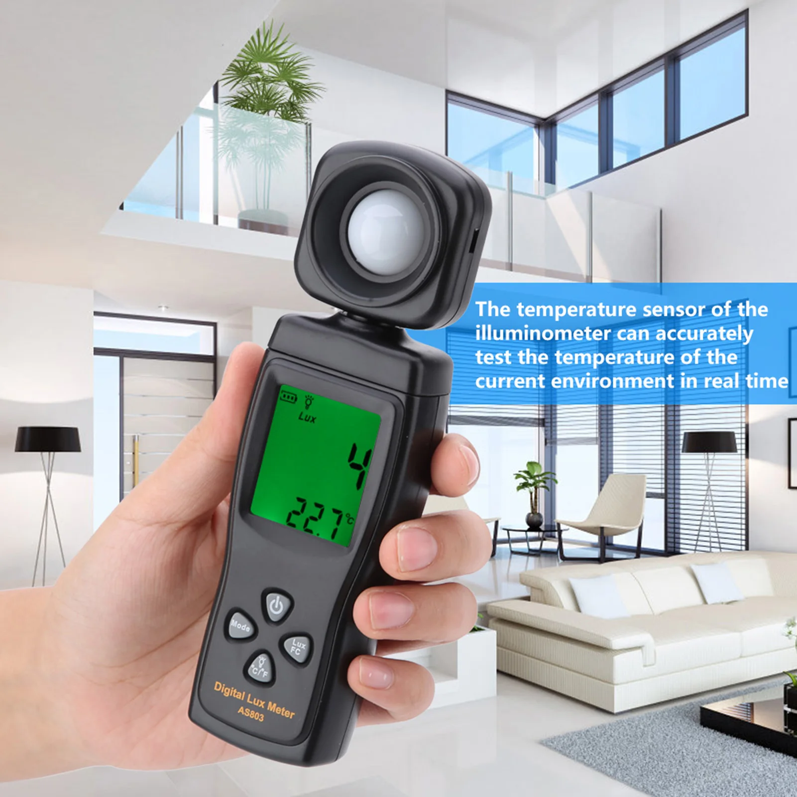 SMART SENSOR AS803 Mini LCD Display Digital Luxmeter Light Meter ‑10~60℃