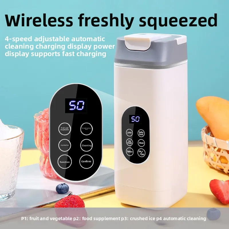 

Портативный блендер-стакан 3-в-1 – для приготовления смузи с функцией сохранения льда, для кемпинга/офиса, с функциями измельчения, отжима сока и приготовления коктейлей, герметичный