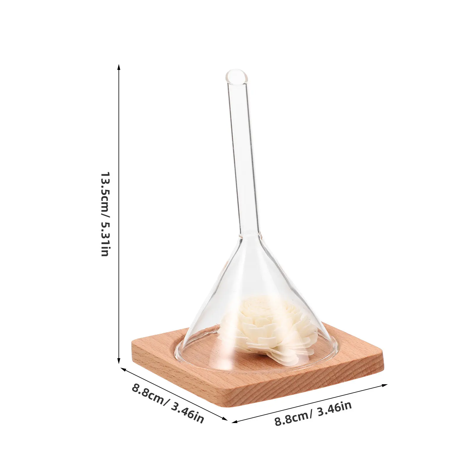 1Set Glass Fragrance Tester Flower and Funnel Stable Perfume Smelling Kit for Spa Salon Exhibition Aroma Diffuser Essential Oils
