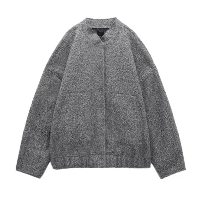 

Fall Winter New Design Casual Pilot Jaet Women's Faion Outerwear Pure Color Long Sve Loose Fit Button Closure Coat