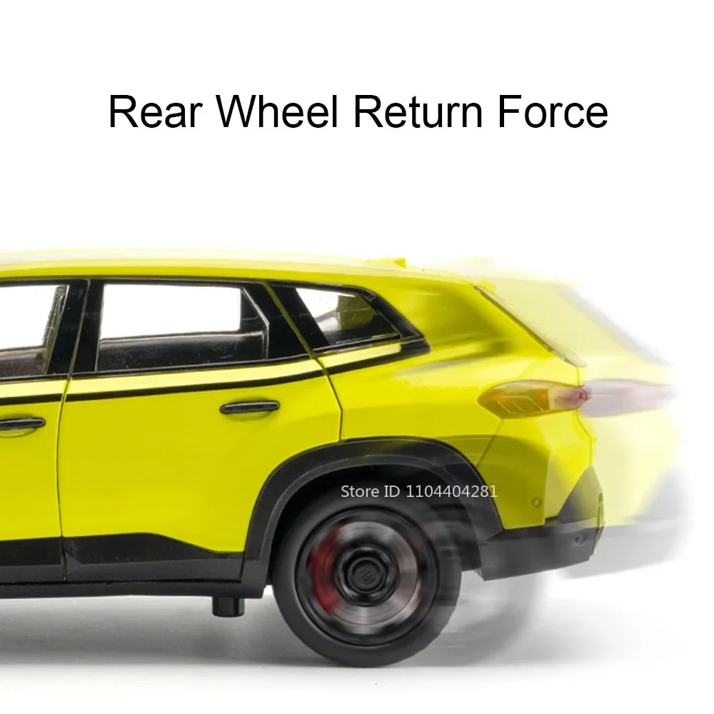 1:24 XM X5 Legering Miniatuur Model Speelgoed Diecast Auto Geluid Licht Trek 6 Deuren Geopend Voorwiel Stuurvoertuig Verjaardagscadeau