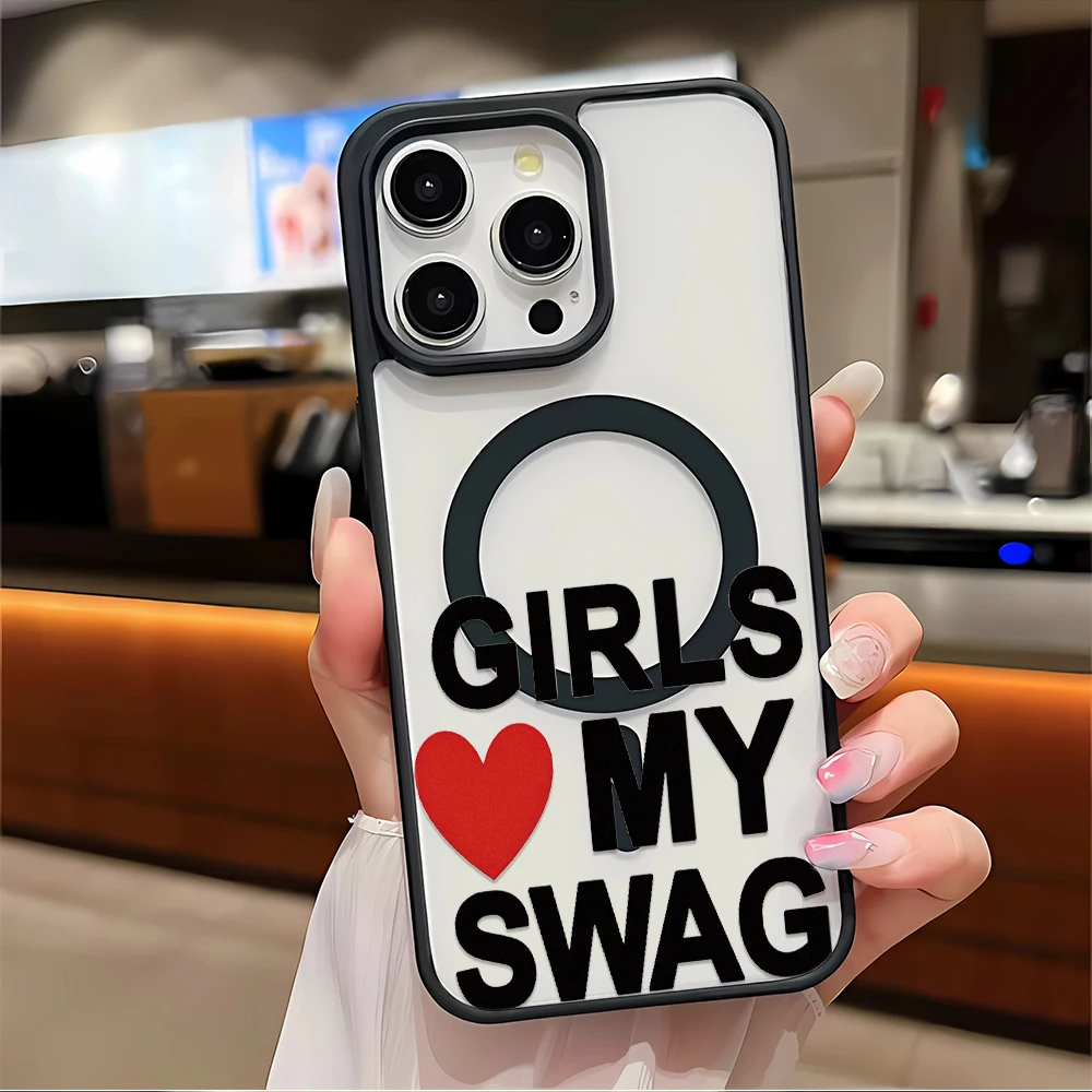 Apple Iphone 15 - Girls Love Heart Phone Case For