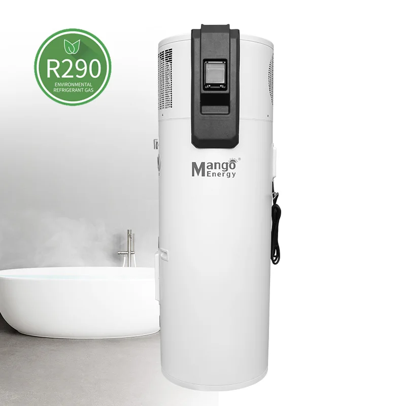 เครื่องทำน้ำอุ่นแบบปั๊มความร้อนออลอินวัน DHW 150 ลิตร/300 ลิตร ระบบความร้อนทางกลศาสตร์ สำหรับโรงแรม บ้านพักอาศัย ภายนอกอาคาร ใช้สารทำความเย็น R290