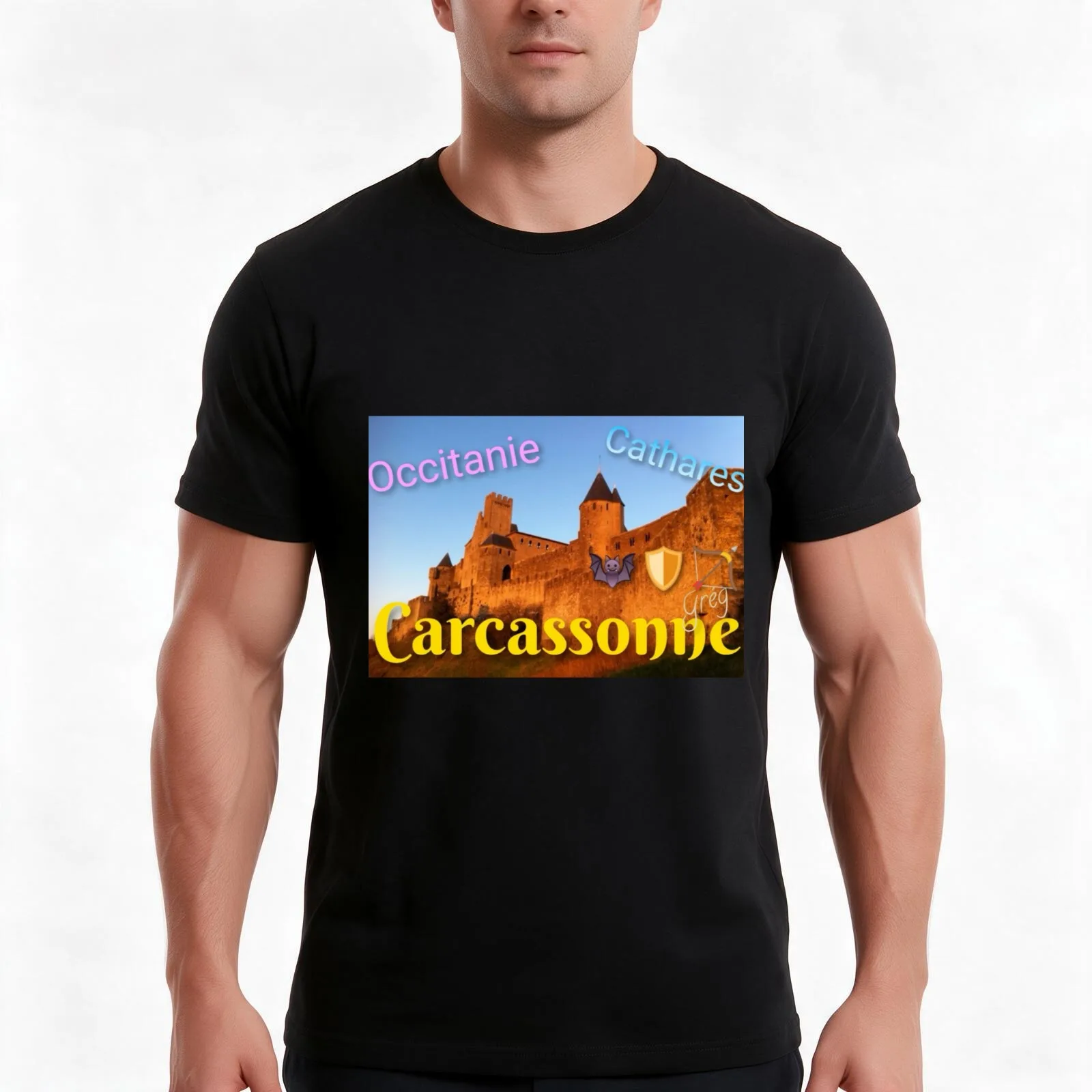 Carcassonne Cathars Occitanie T-Shirt Summer Casual Cotton Tee Oversized Streetwear Tops Vintage Graphic Print 100% Cotton