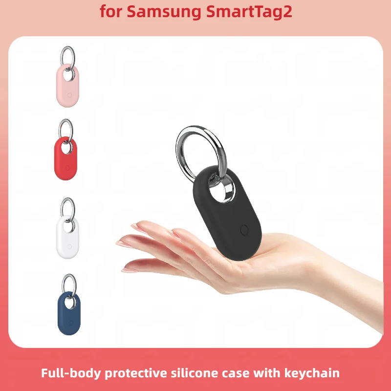 

Dustproof Silicone Case with Keychain for Samsung SmartTag2 Bluetooth Locator/Tracker
