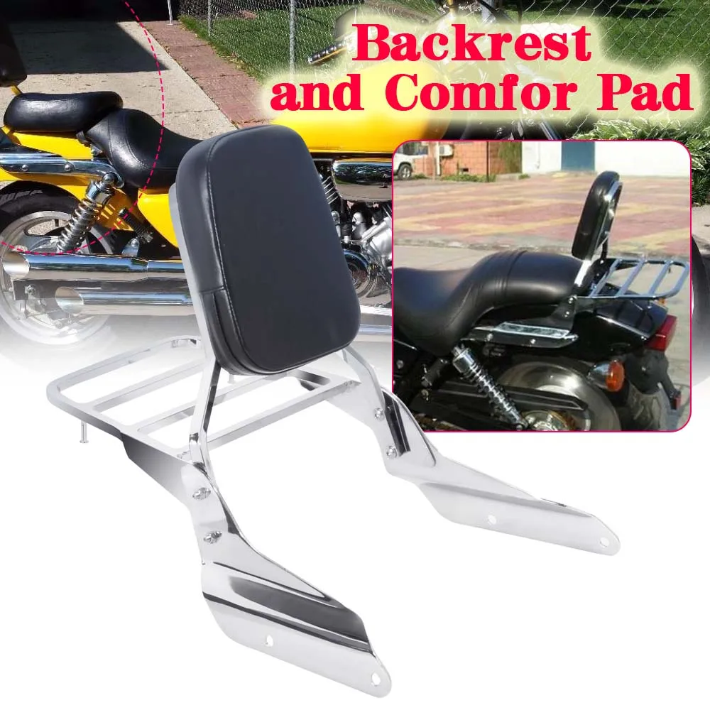 Motorcycle Black Backrest For Honda Magna VF250 1995-2007 VF750 1994 2003 Removable 2006 2005 2004 2003