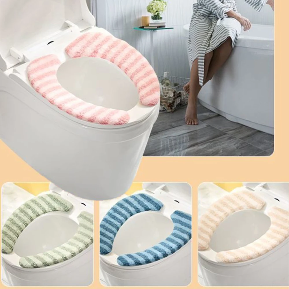 Toilet Mat Sticker Bathroom Accessories Toilet Seat Cover Washroom Pad Reusable Universal Warm Self-adhesive Toilet Cushion 변기커버