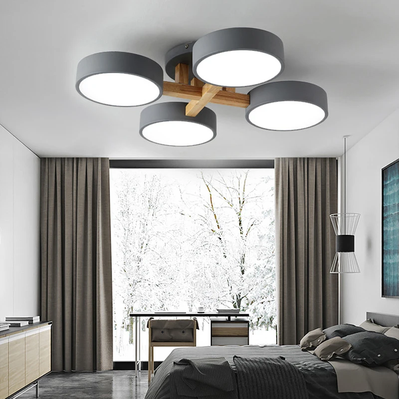 Modern bedroom living room ceiling chandelier kitchen wooden ceiling light apartment LED ceiling lamp dining room decor lighting