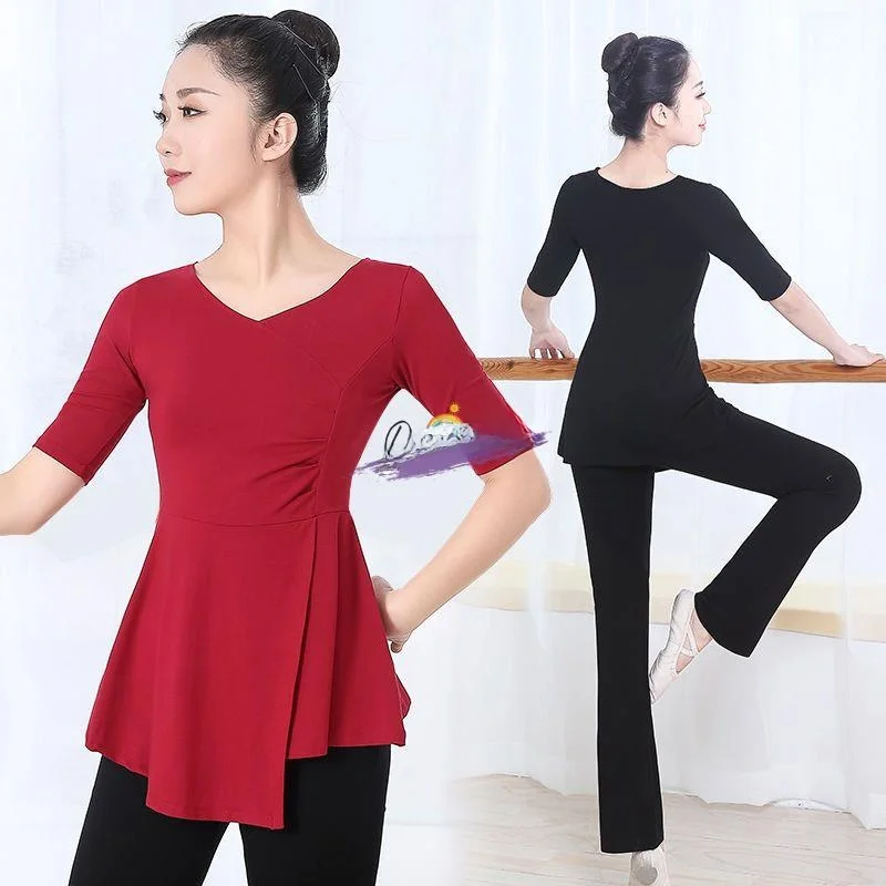 

Women's Modern Dance Costume Set Practice orm Adult Dancewear Spring Summer ape Etiquette Ballet Clothes YUNXIYAN