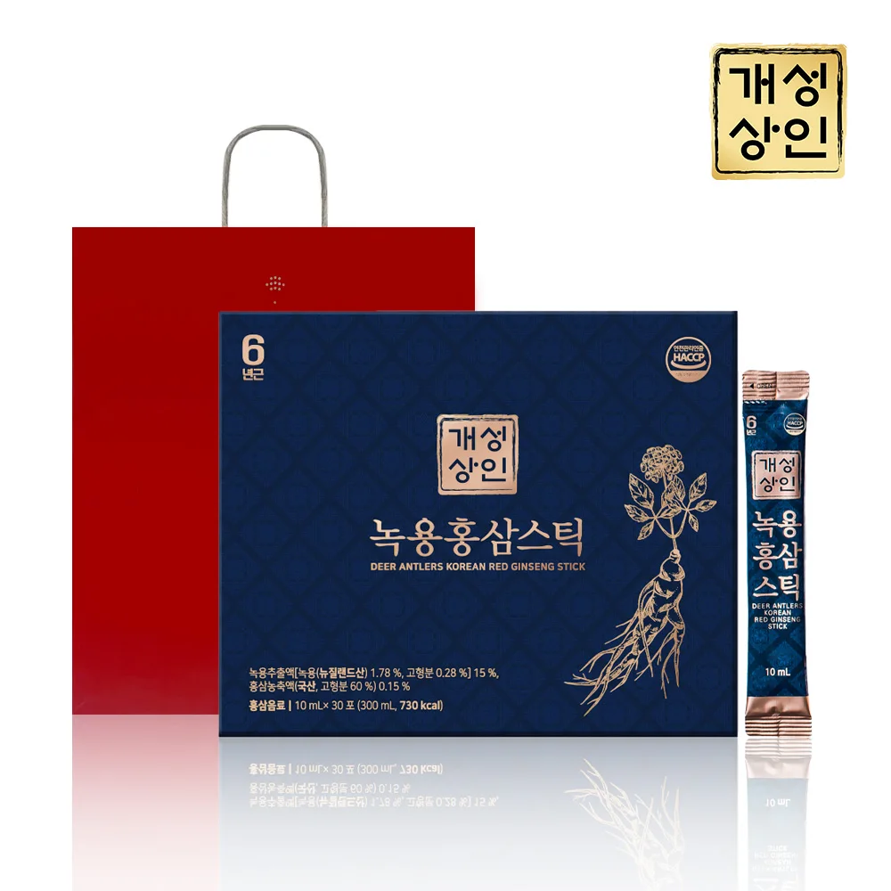 [Kaesung Merchant] Deer Antler red ginseng 30po x 1box + shopping bag (00062)