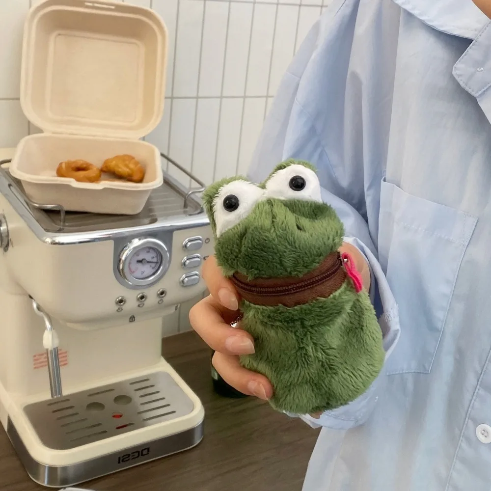 

Zipper Creative Open Mouth Frog Coin Purse Wallet Furry Cute Frog Plush Money Bag Soft Mini Frog Earphone Bag Girls