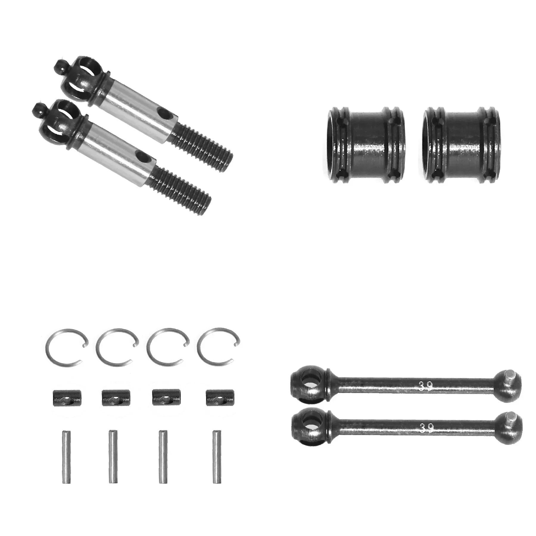 Metal Drive Shaft CVD Driveshaft 37mm 39mm 42mm Dogbone Set for Tamiya TT02 XV01 XV02 RC Car Upgrade Parts Accessories