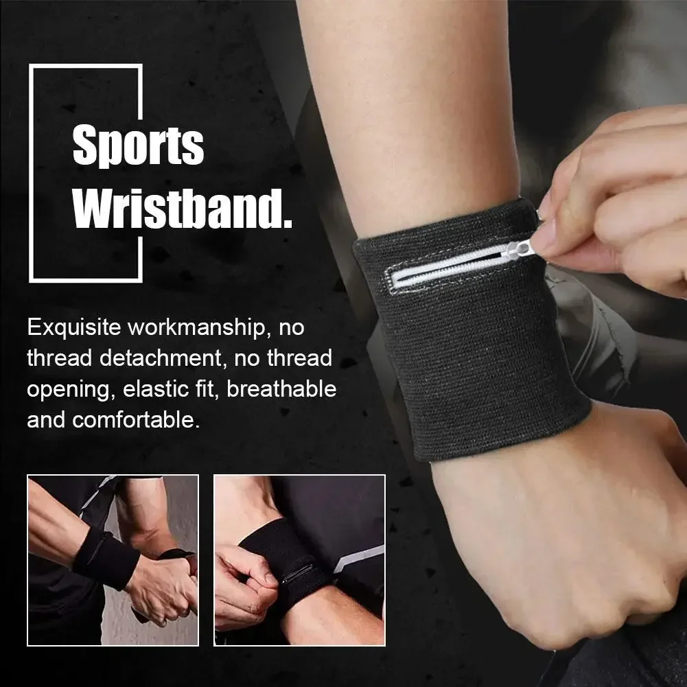 Sports Wristband Coin Purse Wrist Guard Zipper Wrist Band Band Sweatband Bags Storage Arm Purse Key Cards Running Wallet