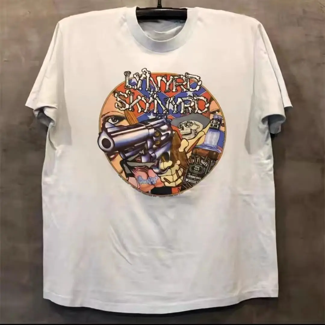 

Lynyrd Skynyrd Homage To The European and American Classic Rock Band Oldschool Tide Loose T-shirt Men and Women