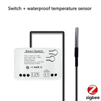 A26P Tuya Smart Zigbee Switch with Temperature Sensor Passive Dry Contact Zigbee Relay Work with Home Assistant AC 85-250V