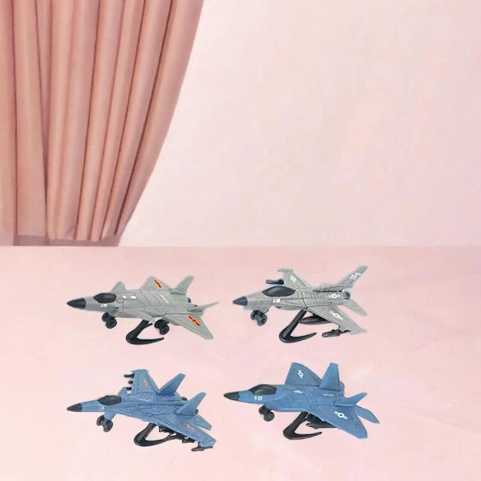 

4 Pieces Fighter Model DIY Assembly Plane Model Building Kits Collectibles Aircraft Model for Livingroom Bedroom Cafes Office