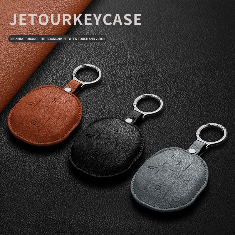 1Pcs Für Jetour Freer Freedom T2 Freer Traveler T1 Leder Cortex Auto Schlüssel Fall Abdeckung Schutz Shell Fob Schlüsselbund zubehör
