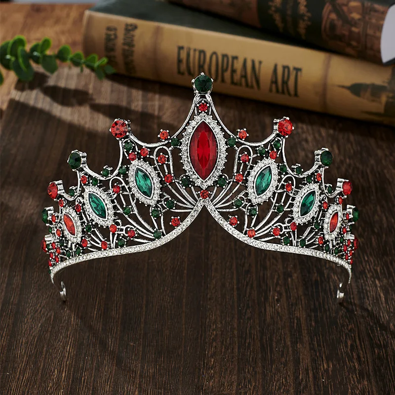 KMVEXO Baroque Vintage Princess Queen Bridal Crown Headwear Crystal Tiara For Women Wedding Crown Hair Dress Accessories Jewelry