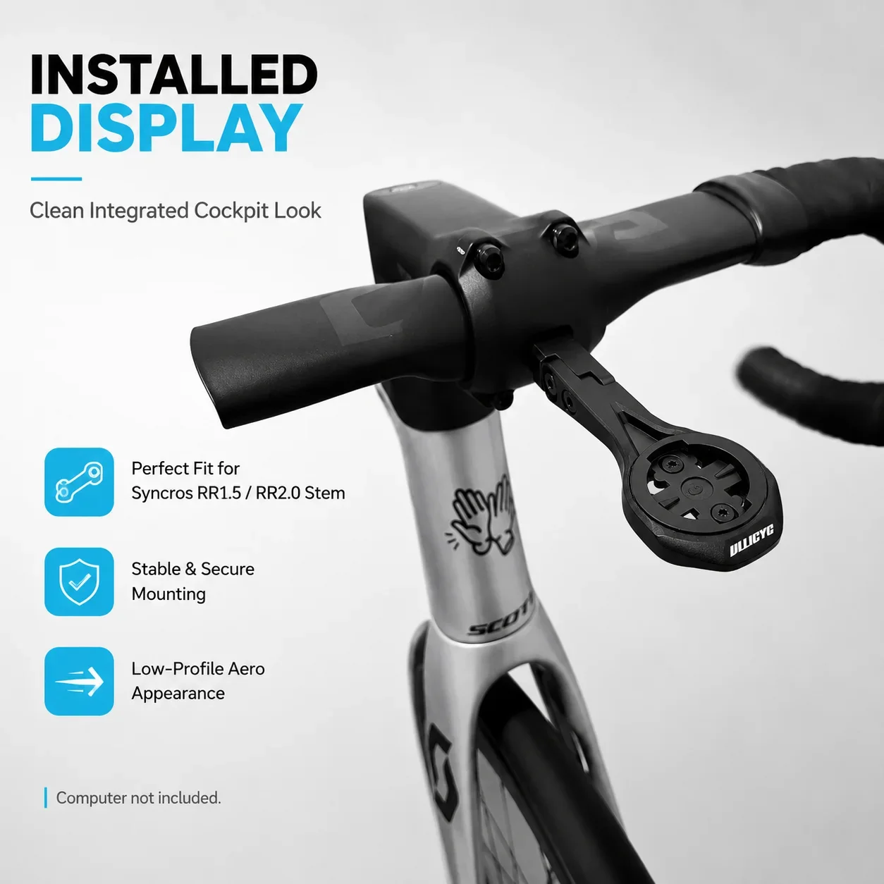 Aero Computerhalterung für Syncros RR1.5 RR2.0 Vorbau Garmin Edge 1050 1040 840 Wahoo ROAM BOLT Bryton Magene Fahrrad-GPS-Halterung – Detail 8