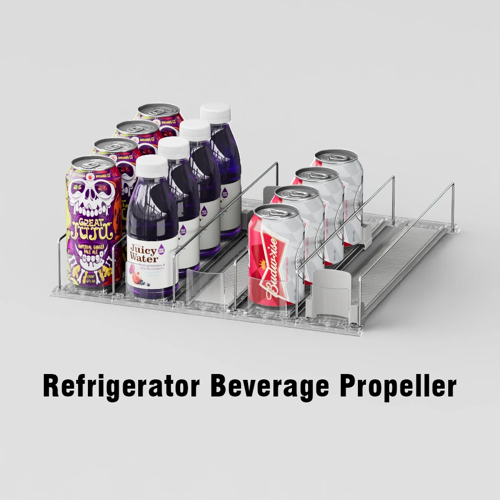 

Refrigerator Beverage Propeller Spring Push Canned Beverage Push Rack Automatic Drink Canned Rack Drink Organizer Dispenser