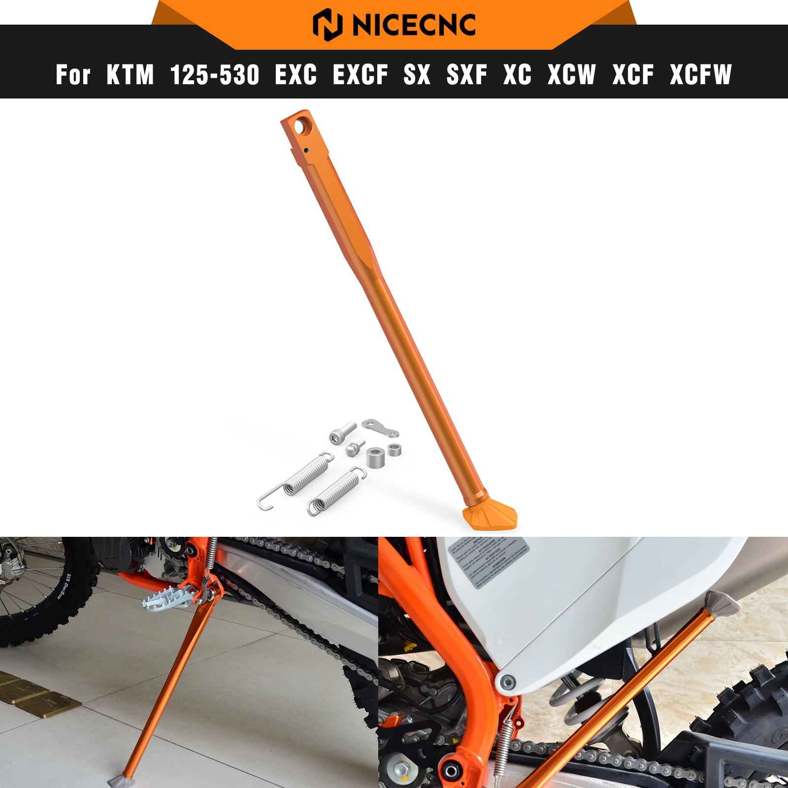 NICECNC For KTM EXC 300 1998-2007 Motorcycle Kickstand Side Stand Spring Kit EXC 125 EXC 200 EXC 250 EXC 400 EXC 450 EXC 525