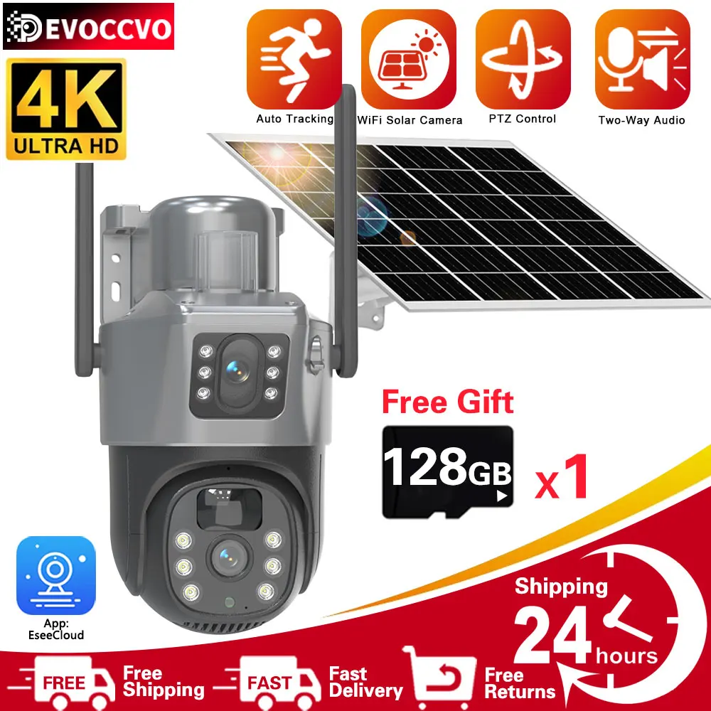 camera ip sem fio ao ar livre com bateria de lente dupla zoom 4k rastreamento ai wifi solar ptz vigilancia stand longo tempo 8mp 01