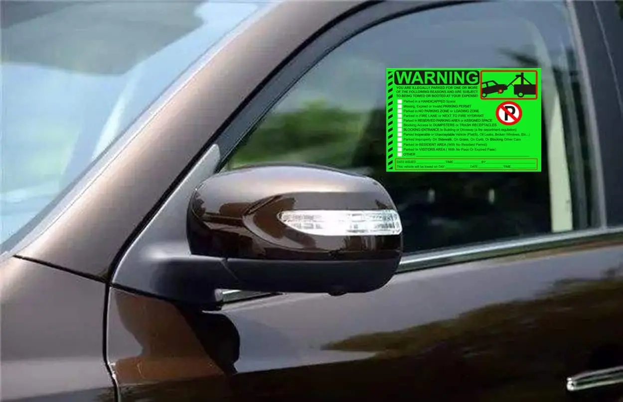 50Pcs Parking Violation Stickers Notice Parking Violation Labels Tow Stickers 5.5X7.5 inch (Green)