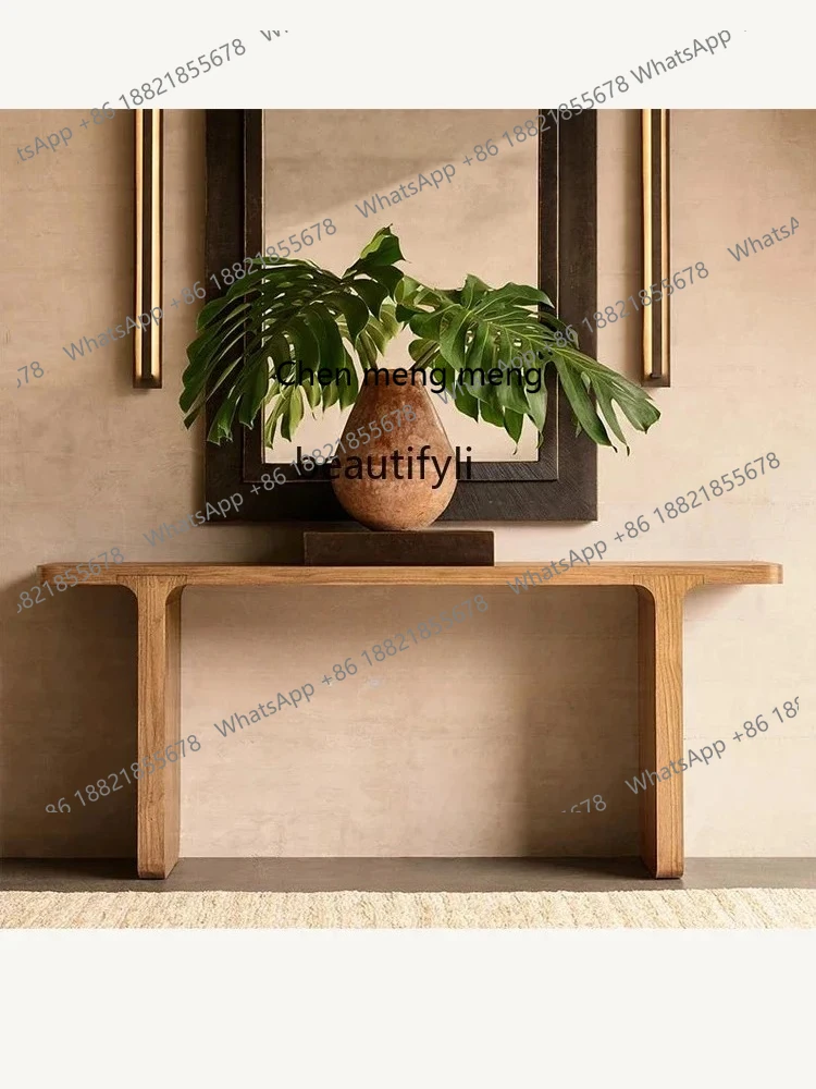American rural solid wood entrance, French retro end view few living room aisle entrance cabinet