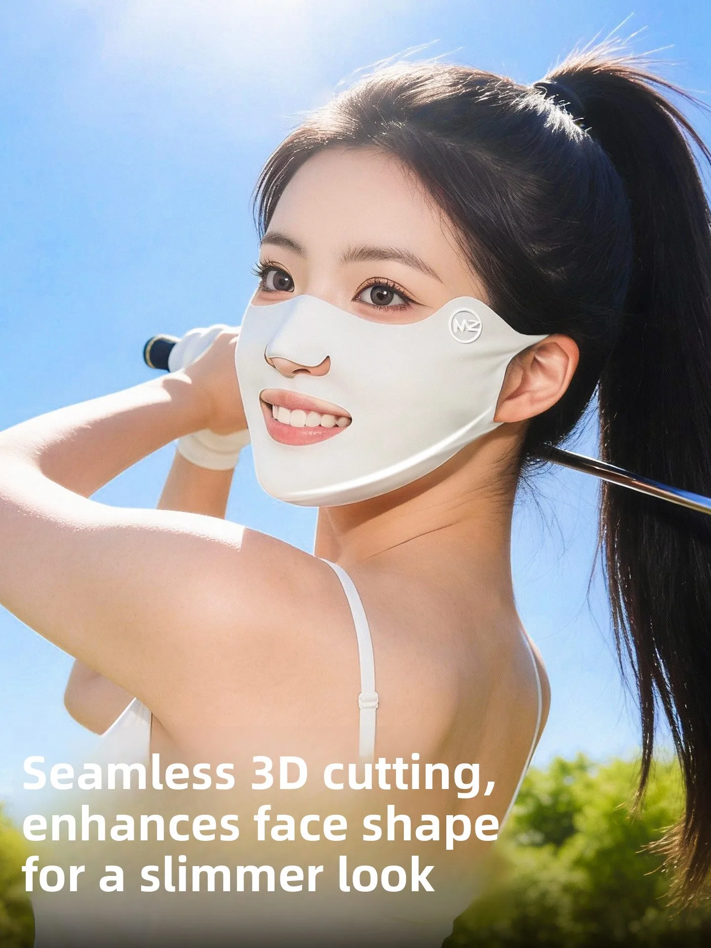 Women's Running Mask Summer Special Ice Silk Sunshade Breathable Cycling Face Shield UV Protection Lightweight Rectangle Shape