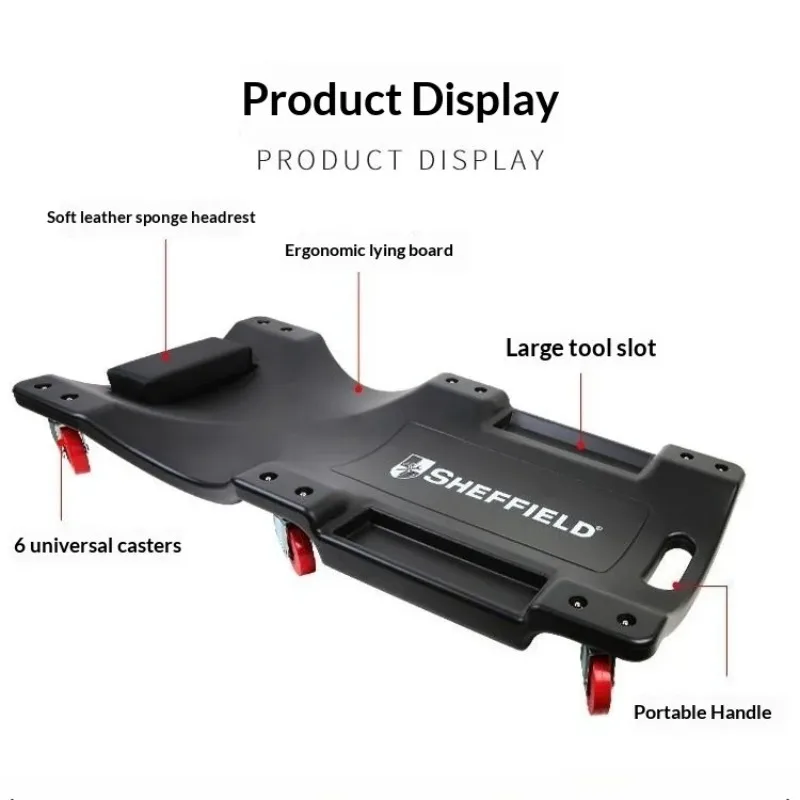 

Усиленная складная гаражная подкатная тележка для механика с низкопрофильной мягкой подушкой-подголовником, стальной рамой и 6 колесами