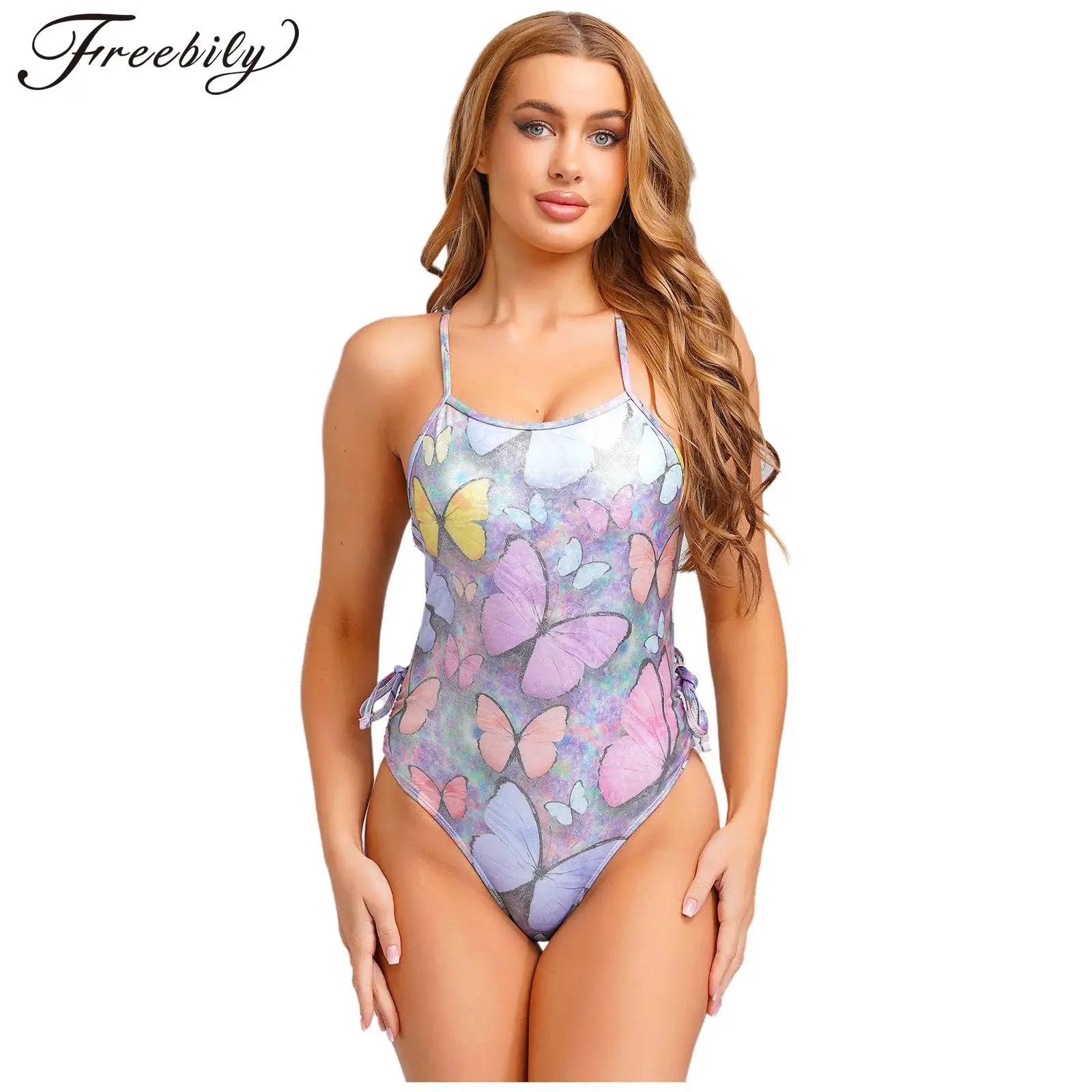 

Женский цельный купальник, металлический блестящий спортивный боди, купальный костюм, купальник для пляжных водных видов спорта