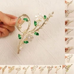 Artigli per capelli perle strass eleganti fermagli per capelli Vintage in metallo geometrico cavo per le donne fascia per capelli accessori per granchi