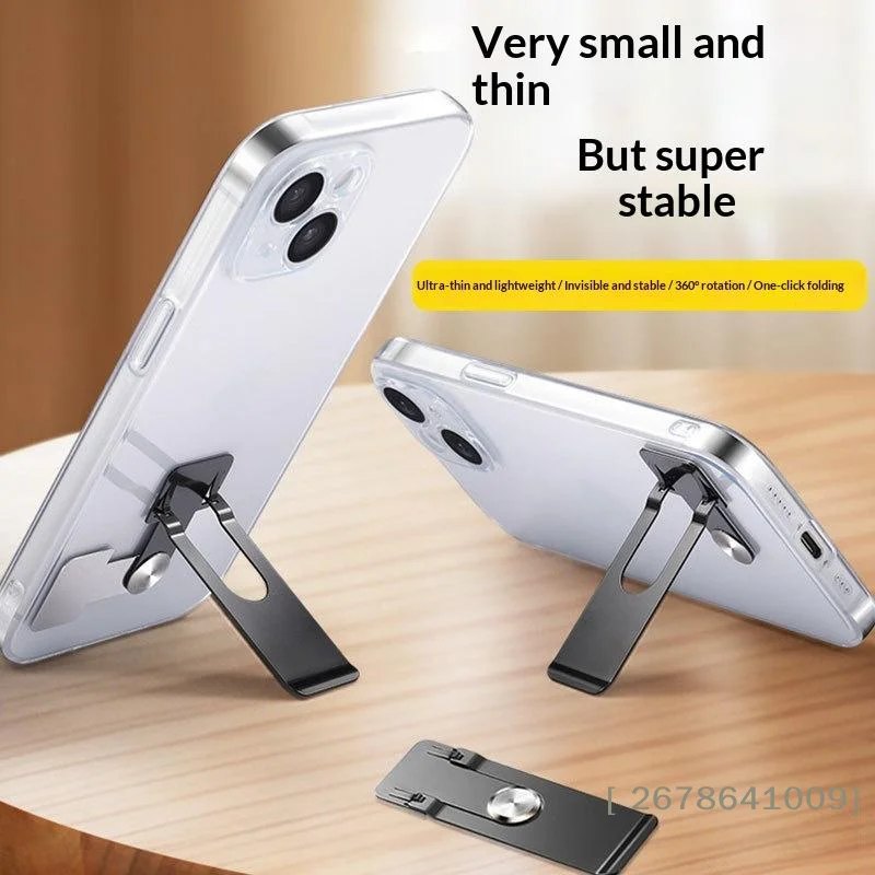 

⚑0.6mm Ultra Thin Mini Phone Kickstand Universal Desktop Phone Holder Stand Metal Steel Folding Desk Bracket