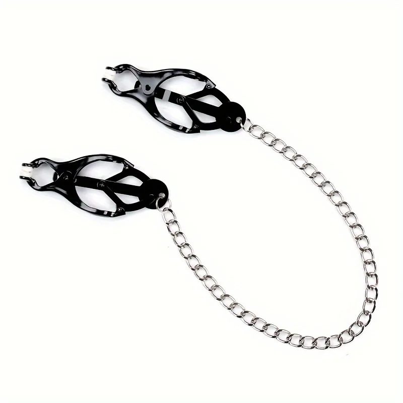 Metal Butterfly Round Head with Chain Nipple Clip Stimulation Nipple Clip BDSM Adult Flirting Sex Play Toys For Women and Couple