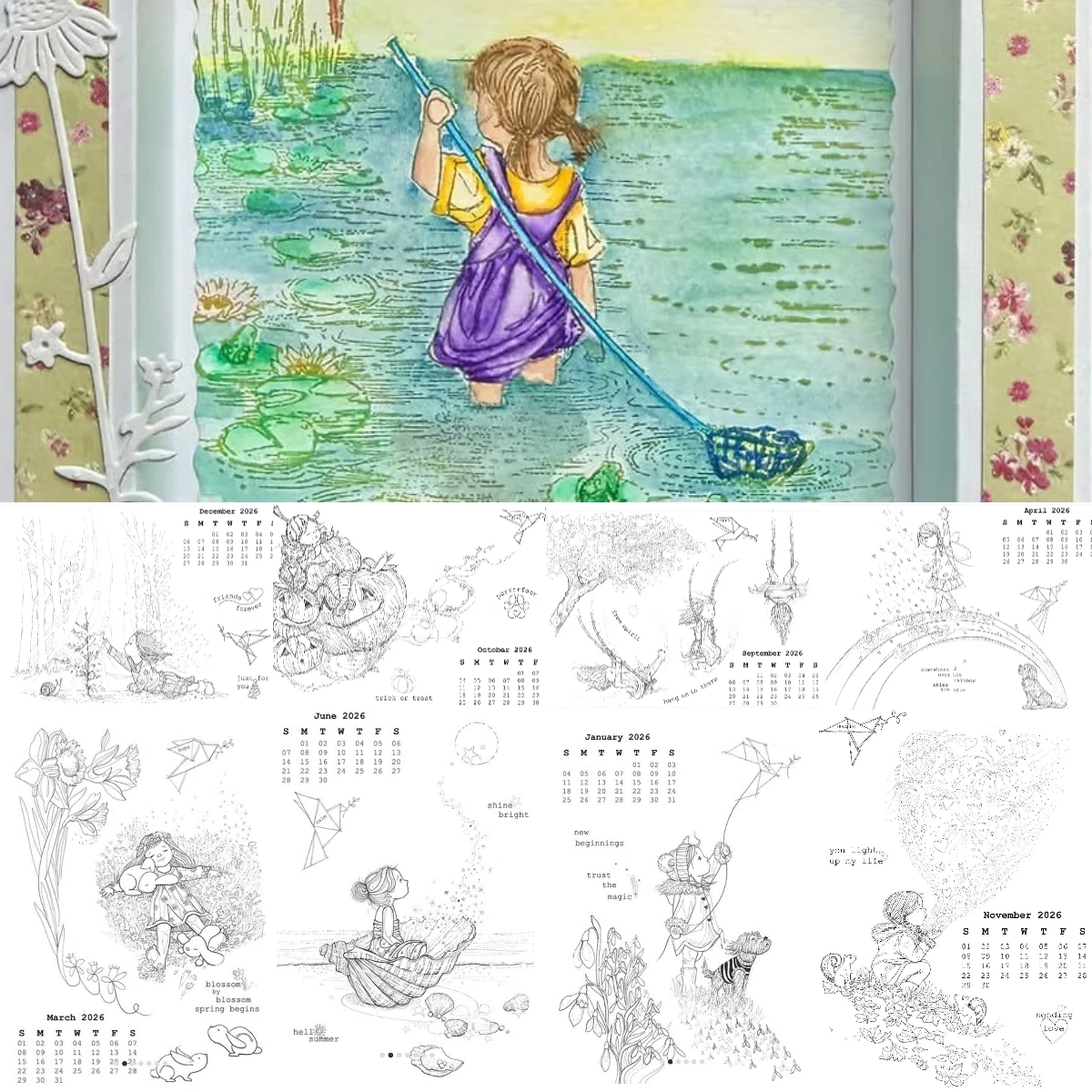 Muschel-Mädchen und schönes junges Mädchen 2026 Neue Stempel für Scrapbook-Tagebuch-Dekoration Prägeschablone DIY Grußkarte handgefertigt
