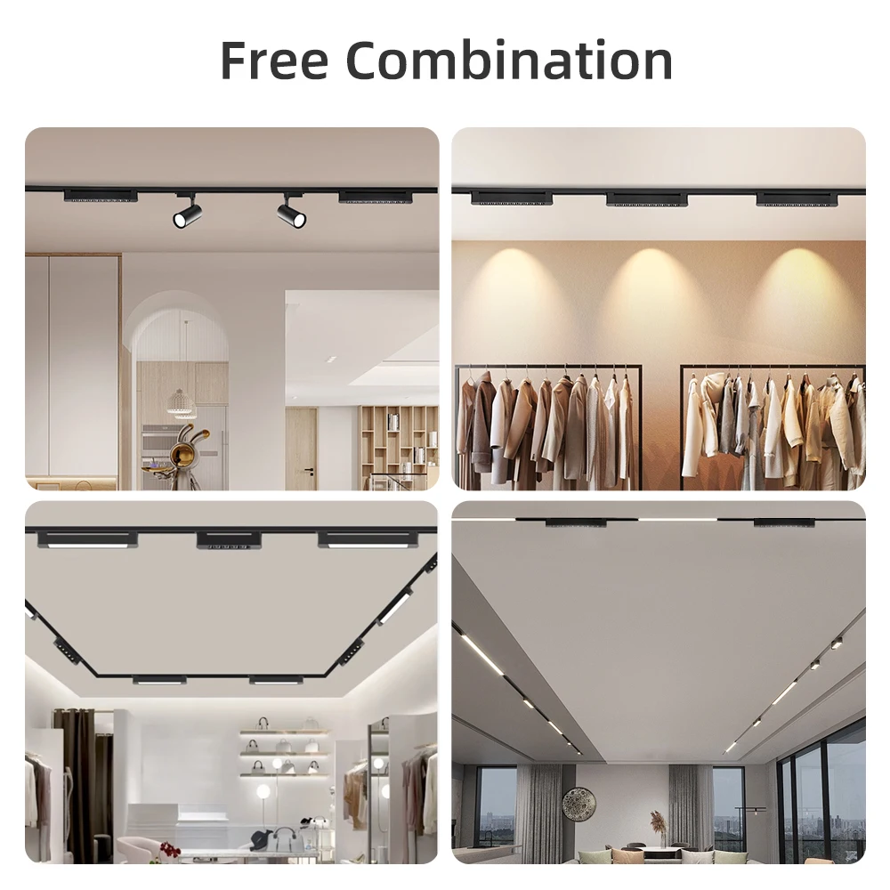 Full Set Spot Led Track Light 110V 220V Hanging Ceiling Lighting Rail Led Spotlight for Living Room Decor Bedroom Lamp Led Track