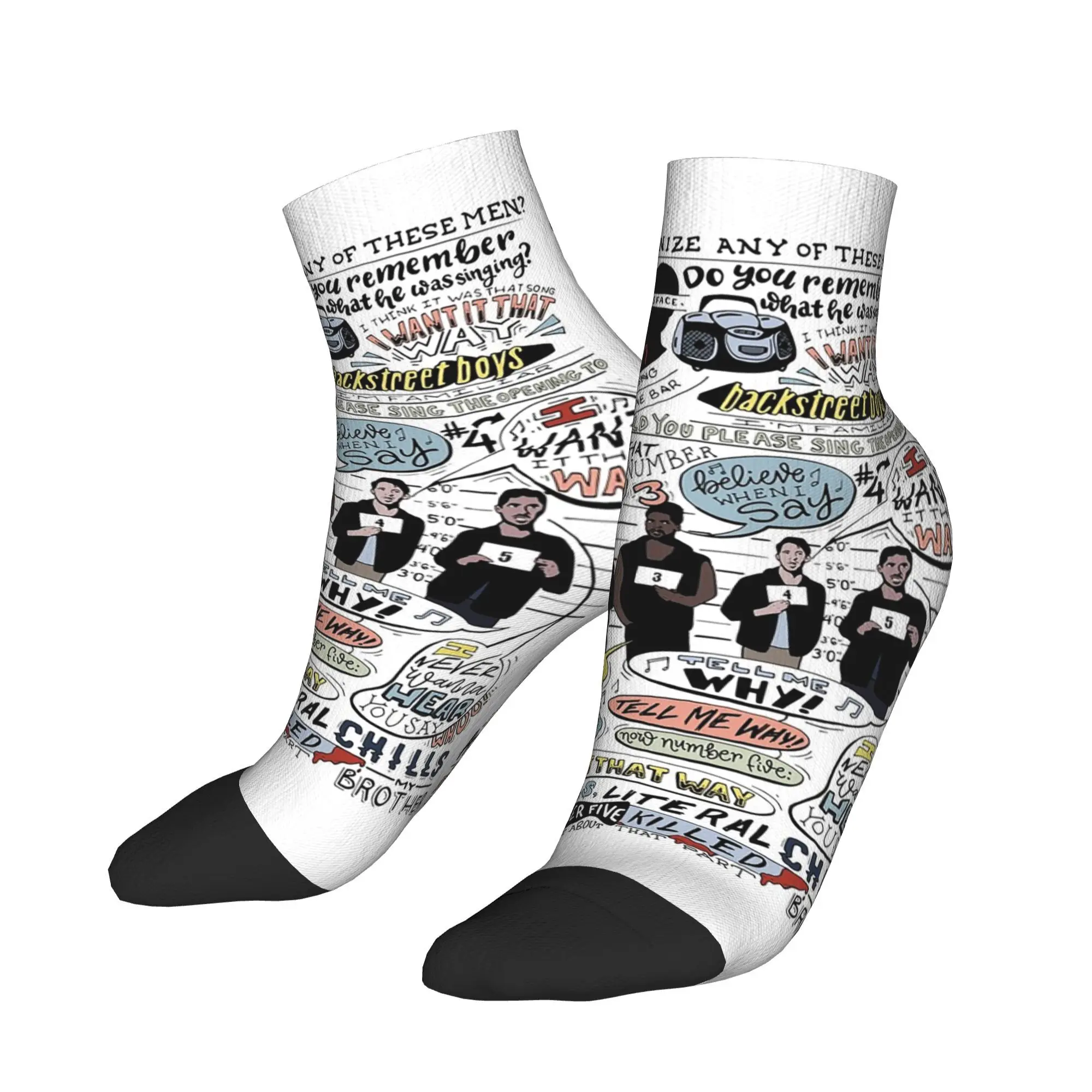 

I Want It That Way B99 (Colorized) Socks Harajuku Sweat Absorbing Stockings All Season Socks Accessories for Man's Woman's