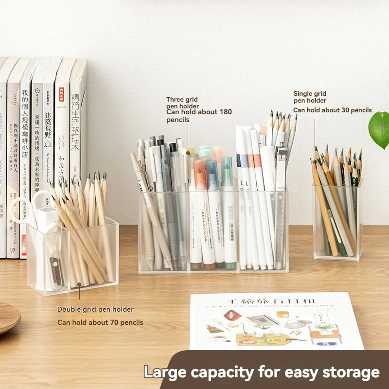 Transparent Pen Holder Office Desktop Storage Box Simple And Multi Functional Pen Box For Storage