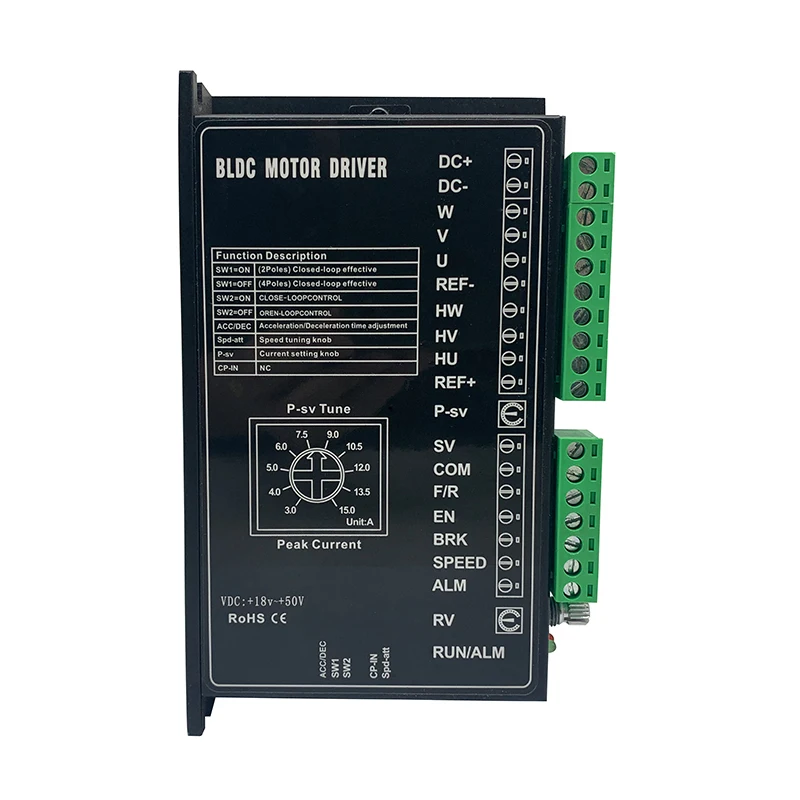 Controlador de motor sem escova 36v 350w controlador de motor bldc 24v 48v driver de motor bldc