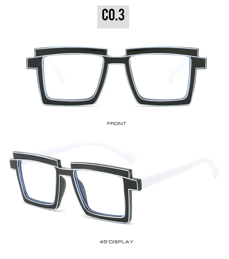 Luxus Designer Mode unregelmäßige quadratische Brille Rahmen Neon Brillen fassungen Unisex Anti Blaulicht Lese Presbyopie Brille – Detail 24