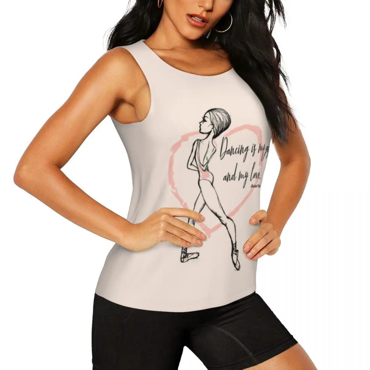 Custom Ballet Dancing My Gift And My Love Yoga Shirt for Women Ballerina Dancer Gym Workout Running Tank Tops