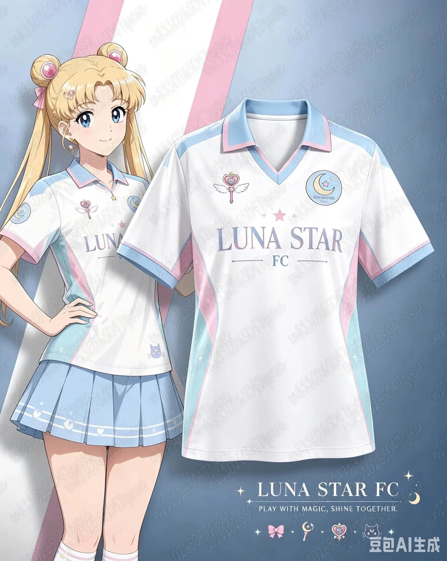 Anime Sailor Moon Tsukino Usagi Print Short Sleeve Polo Jersey for Women Y2K Oversized Loose Fit Sports Top Casual Athletic Tee