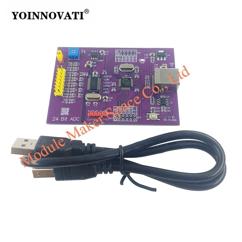 ADS1256 + STM32F103C8T6 High Precision Data Acquisition Module - 8-Channel 24-Bit ADC with USB Serial Interface